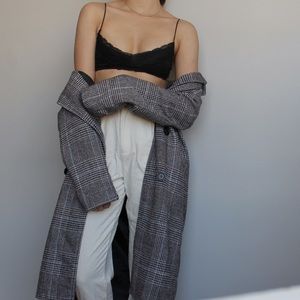 Classic Houndstooth Plaid Coat